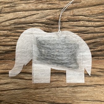 Bio-afbreekbaar theebuiltje olifant